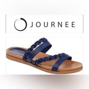 NEW Journee COLETTE SLIDE SANDALS IN FAUX LEATHER Size 6